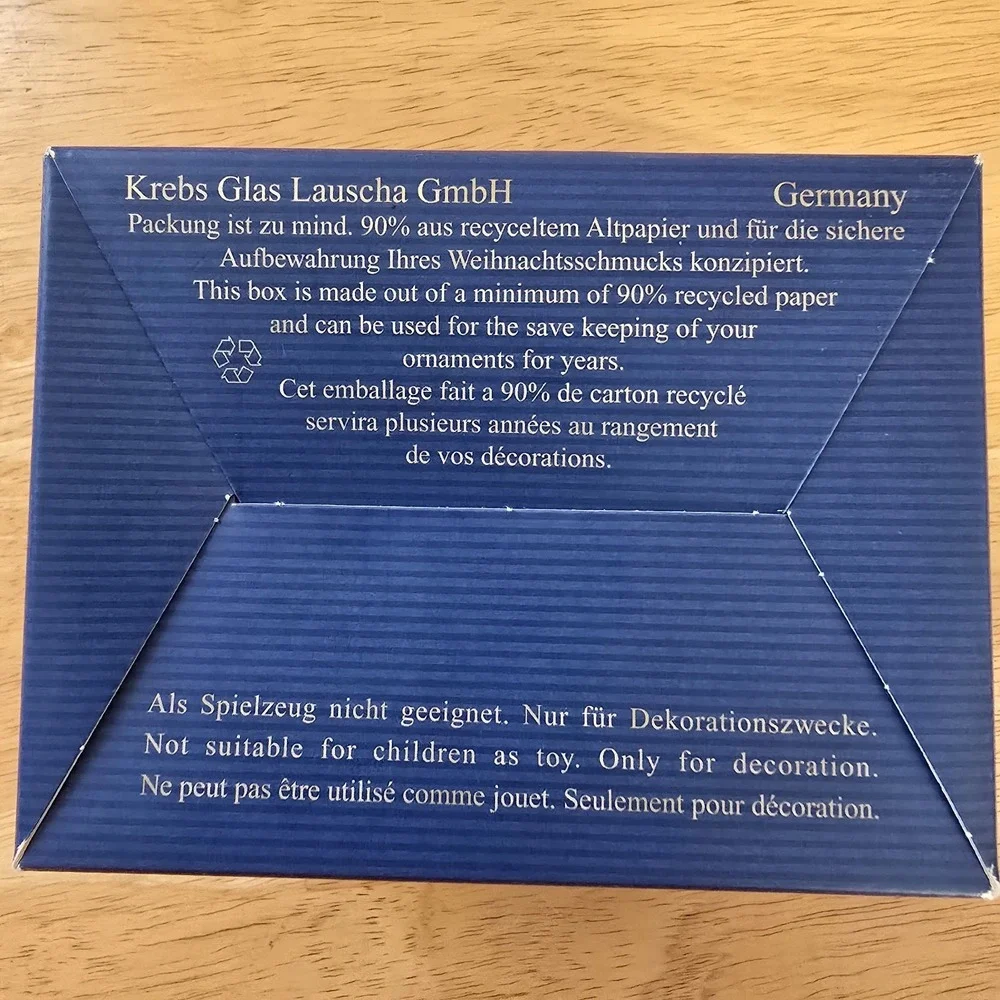 German Hand Blown Glass Computer Ornament Lauscha Merry Christmas Box